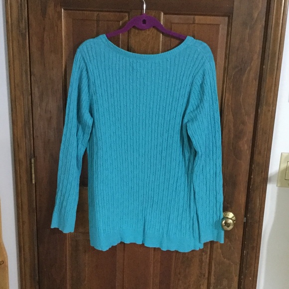 Turquoise ribbed sweater - feels great! - Picture 3 of 4